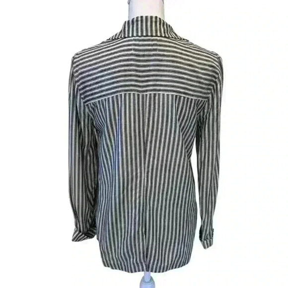 JACK by BB Dakota Grey and White Stripped Girlfriend Open Jacket - Size XS - Picture 3 of 5
